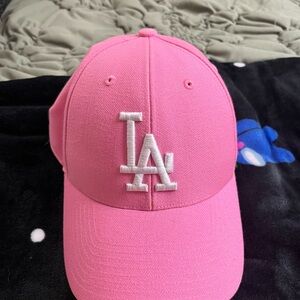 Pink LA Dodger hat